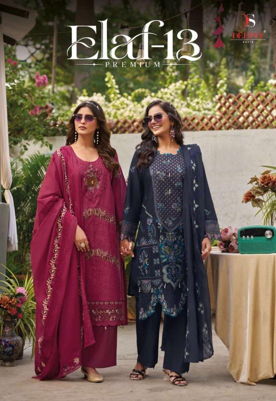 Deepsy suits elaf premium vol 13 designer tm dress materials wholesale